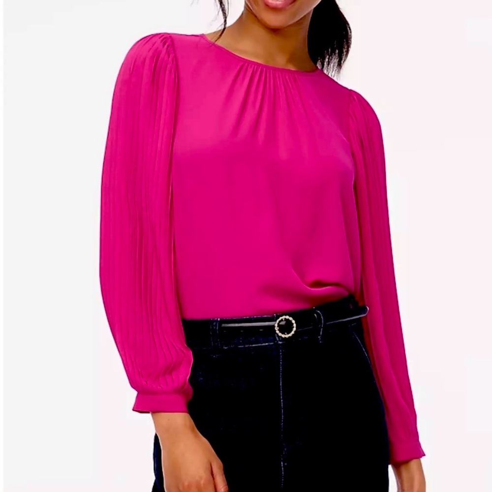 J. Crew Pleated Balloon Sleeve Blouse